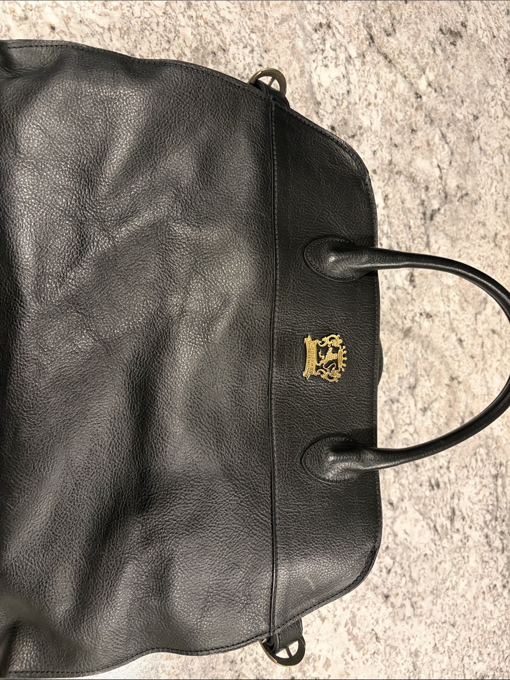 PRATESI FIRENZE MADE IN ITALY LEATHER Black Gran Margot Bag